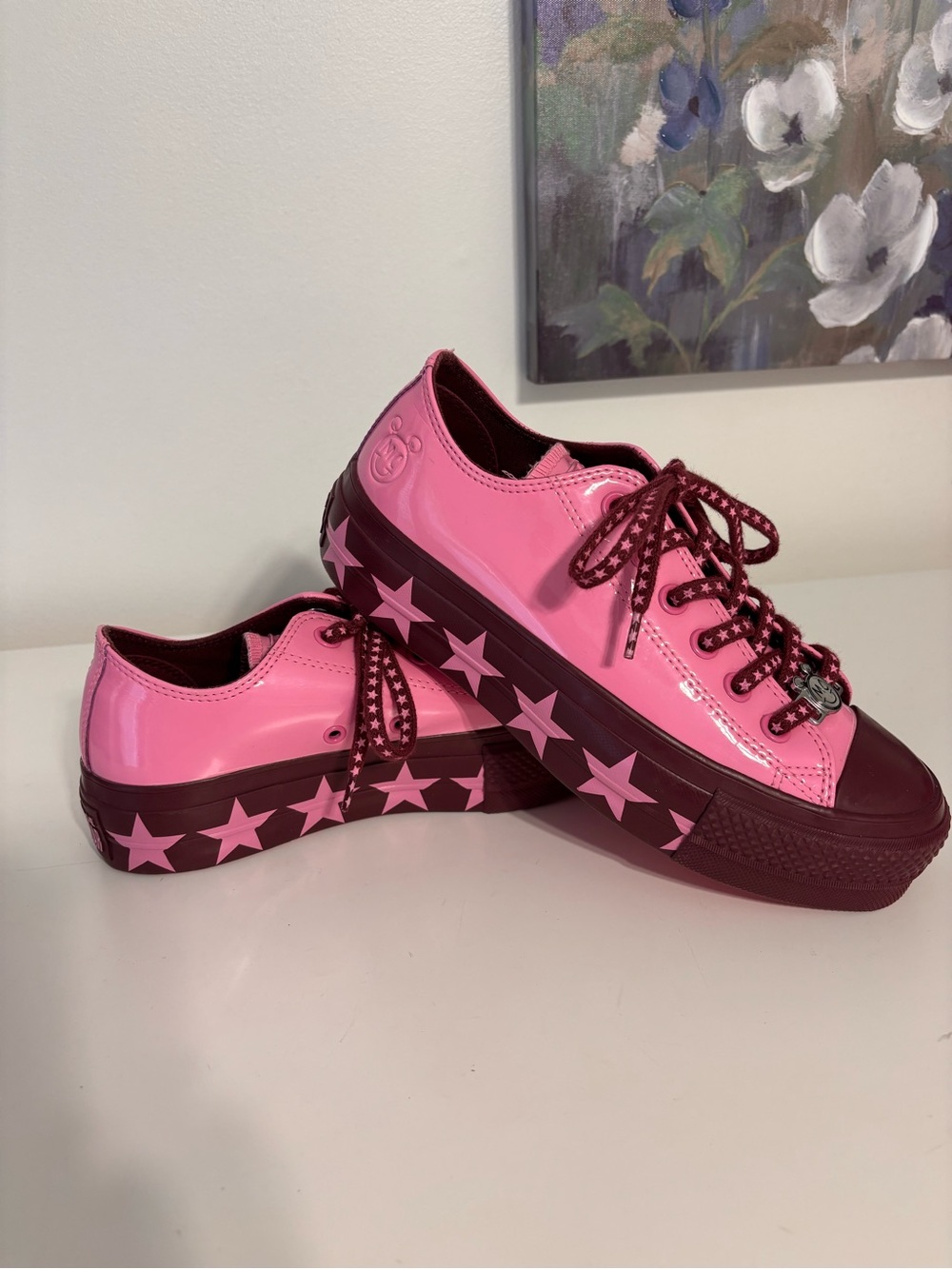 Converse x Miley Cyrus Chuck Taylor Platforms pink burgundy size 7 Sneakers